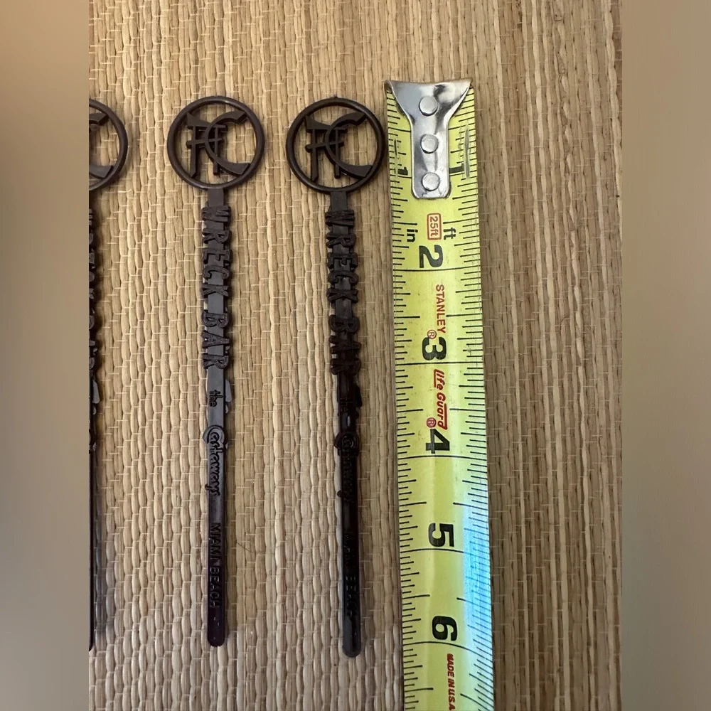 Vintage Swizzle Sticks Set Of 4 Wreck Bar the Castaways Miami Beach